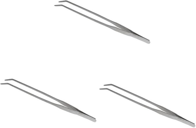 3pcs Stainless Steel Curved Tip Tweezers for Aquatic Plants Ergonomic Fish Tank Plant Tongs for Easy Trimming and Maintenance of Aquarium Flora