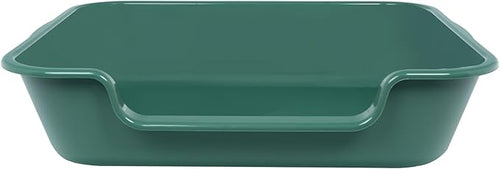 1 Pack Extra Large Dog Litter Box Pan Tray (ABS Material), Low Entry Jumbo Senior Litter Boxes for Multiple Kitten Big Cats, Pet Safe Indoor Dog Potty (Green, 24" L x 20" W)