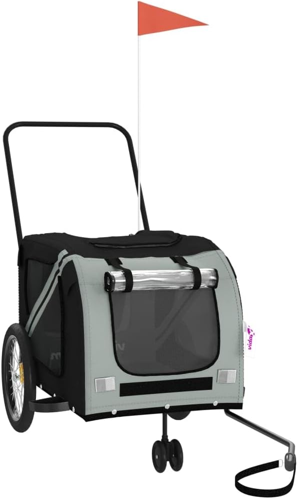 Pet Bike Trailer for Small Dogs, Durable Oxford Fabric with Weatherproof & Scratch-Resistant Design, Zippered Doors and Mesh Windows for Safe Outdoor Rides