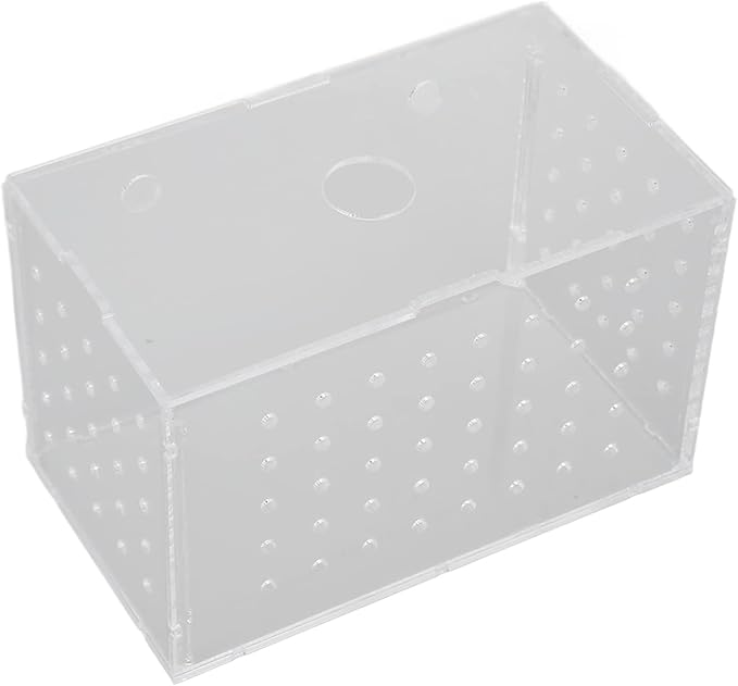Fish Breeder Box, High Transparency Acrylic Hatchery Incubator Tank, Aquarium Fish Breeding Box with Suction Cups, Isolation Box for Baby Fishes Shrimp Clownfish, Easy to Observe a (14 * 8 * 9CM)