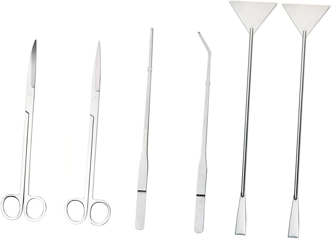 BESPORTBLE 6pcs Stainless Steel Aquarium Tools Fish Tank Scissors Plant Tweezers Spatula for Easy Aquatic Plant Maintenance Freshwater Environments