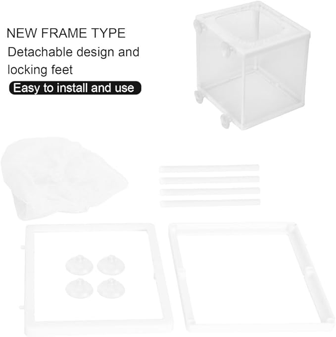Aquarium Breeder Box with Suction Cups Partition Design Detachable Isolation Hatchery for Fish Fry Tank Breeding(S)
