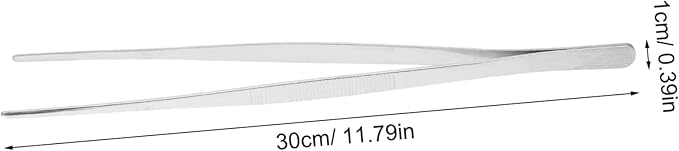 Stainless Steel Long Tweezers for Aquarium Straight Tweezer Comfortable Grip