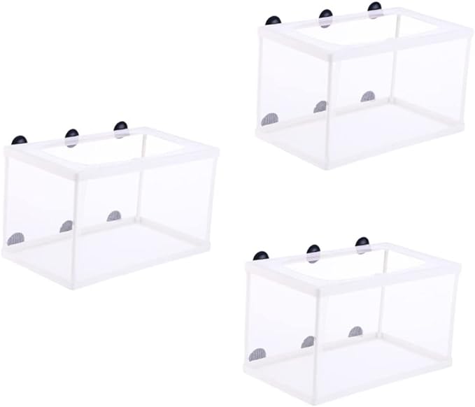 3pcs Fish Breeder Isolation Box for Aquariums Large Capacity Mesh Hatchery Cups Design for Easy Observation Easy to Clean Fish Breeding Tank