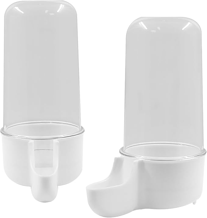 Uenhoy 2 Pcs Bird Feeder Plastic Parrot Drinker Water Feeder Bird Food Dispenser for Cage Watering Supplies for Parrot, Parakeets, Budgie, Lovebirds, 200ml/6.76 fl oz