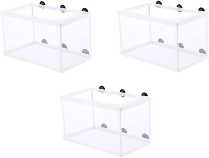 BESPORTBLE 3pcs Fish Tank Isolation Box Net Breeder Box Suction Cup Fish Breeding Divider
