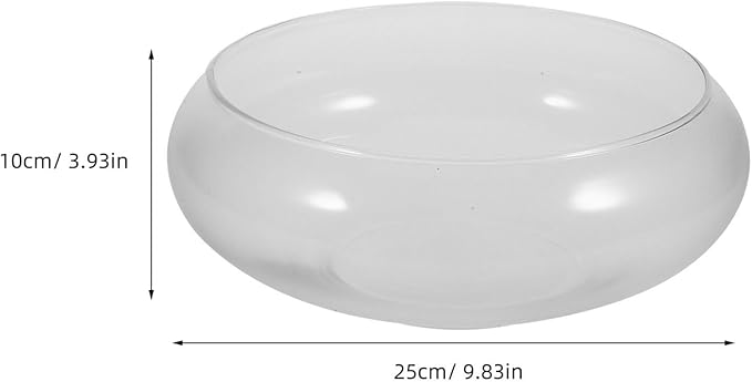 SUPVOX Glass Daffodil Pot 9.84 Inch Clear Round Fishbowl Planter Hydroponic Aquarium Bowl for Succulent Plants Home Garden Decoration