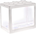 Mini Fish Tank Decorative Stackable Acrylic Small Fish Tank for Office Tea Table Decor Bowls White