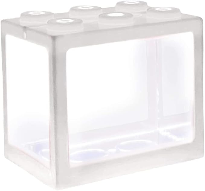 Mini Fish Tank Decorative Stackable Acrylic Small Fish Tank for Office Tea Table Decor Bowls White