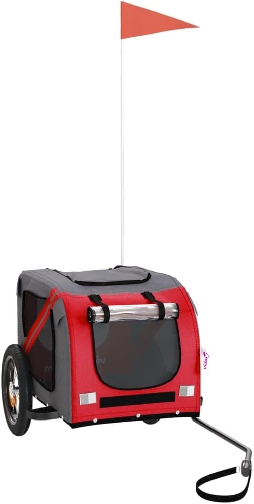 Pet Bike Trailer for Small Dogs, Durable Oxford Fabric with Weatherproof & Scratch-Resistant Design, Zippered Doors and Mesh Windows for Safe Outdoor Rides