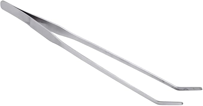 Didiseaon 2pcs Curved Tip Tweezers Stainless Steel Aquatic Plant Tongs for Fish Tank Plant Care Ergonomic Design for Easy Trimming for Aquarists