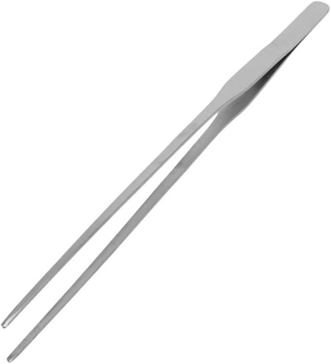 FRCOLOR 4pcs Stainless Steel Plant Tweezers Straight Curved Aquatic Tools for Fish Tank Maintenance Resistant for Precise Plant Positioning
