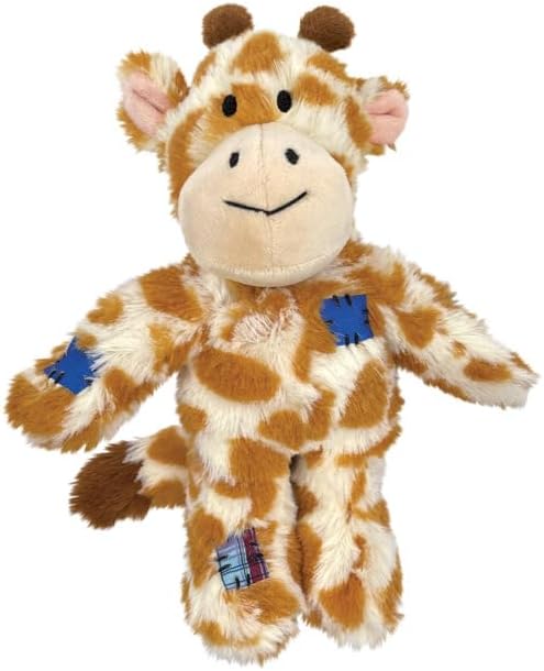 KONG Wild Knots Dog Toys 3 Pack – Bear, Giraffe & Tiger – Durable Plush Toys with Internal Knotted Rope & Squeaker – Soft Outside, Tough Inside – Ideal for Tugging & Chewing (Small/Medium)