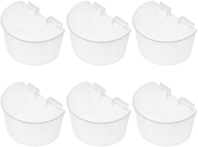 PRETYZOOM 6pcs Large Bird Cage Feeding Bowls Hanging Water Cups for Pigeon Cage Feeder Poultry Feeder Feeding Watering Supplies