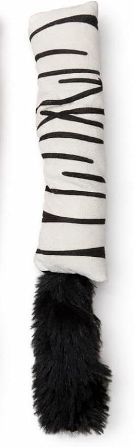 Cat Tail Plushy with Animal Print Patterns, Giraffe and Zebra Design, Soft Plush with Furry Tails, 2 Pack
