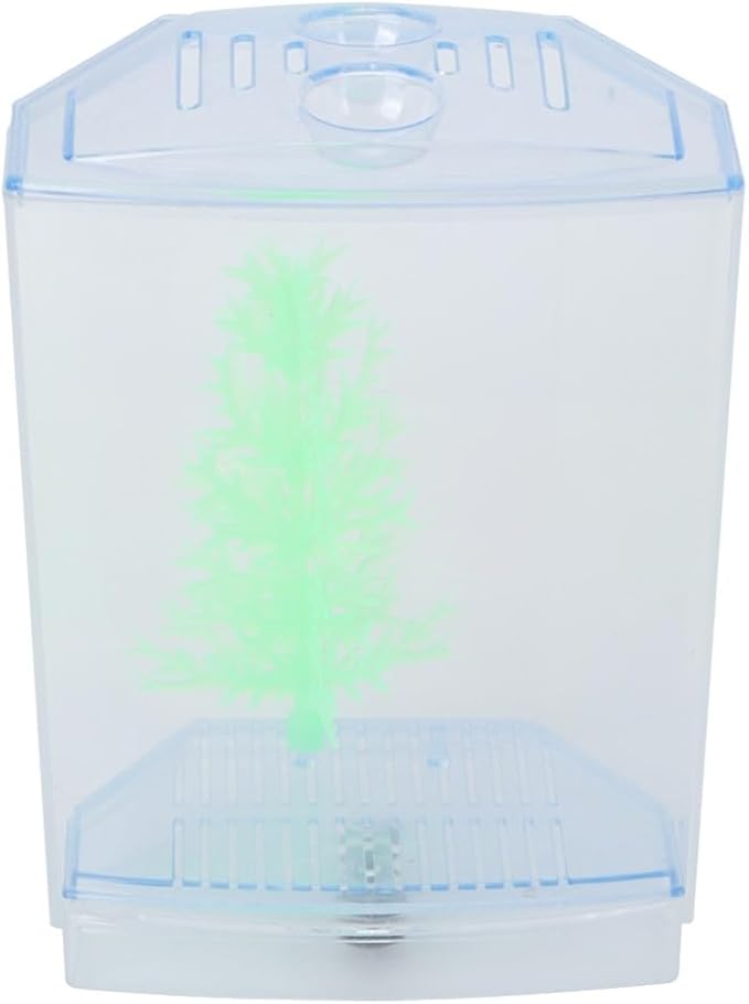 Mini Fish Breeding Box Acrylic Isolation Tank with Dirt Groove for Aquarium Fish Observation and Protection(Single)
