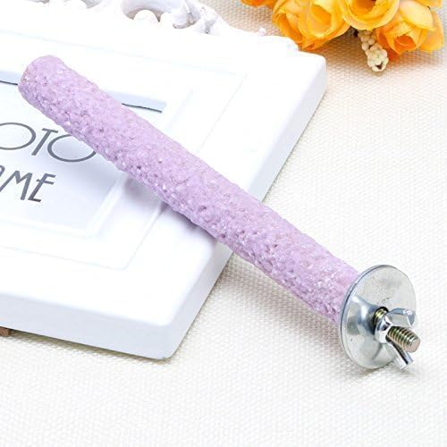 2 Pcs Multi-Color Random Bird Perch Stand Toy Wood Parrot Perch Stand Grinding Claw Sticks Sanded Surface Cage Toy for Parakeets Finches Parakeet Toys, Birdcage Accessories, Perches