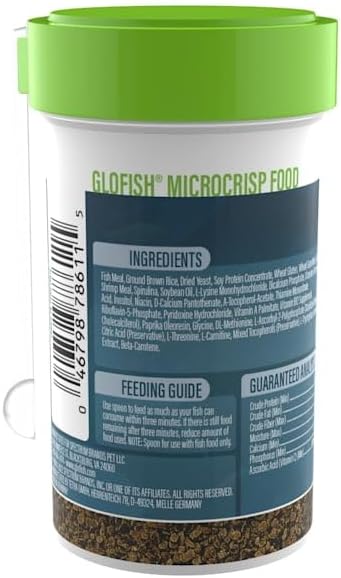 GloFish Microcrisp Food Nutritionally Complete Food for Small Tropical Fish, 1.38 Ounces