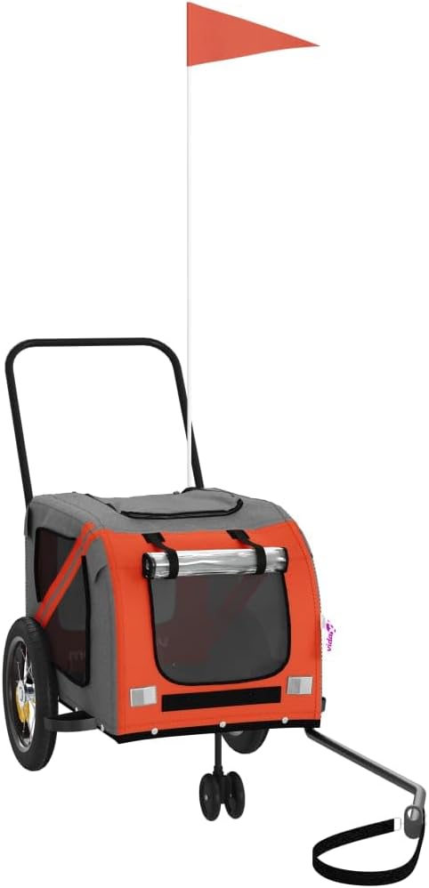 Pet Bike Trailer for Small Dogs, Durable Oxford Fabric with Weatherproof & Scratch-Resistant Design, Zippered Doors and Mesh Windows for Safe Outdoor Rides
