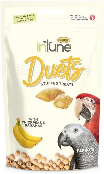 Higgins Group 102661 3 oz Intune Duets Chickpeas & Bananas Stuffed Bird Treat - 12 Count