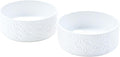 SPUNKYJUNKY Ceramic Dog Bowls 2 Pack, 7.3'' Dog Food Water Double Feeding Bowls Non-Slip for Medium to Large Sized Breed Microwave Dishwasher Safe - 42 OZ, 2pcs, Paw White