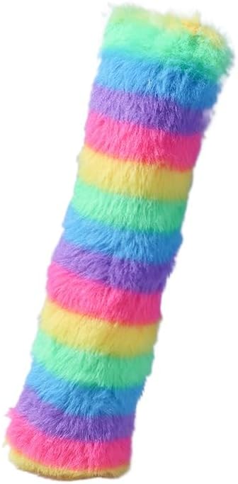 Rainbow Plush Cat Kicker Toy, Interactive Long Pillow for Cats with Catnip and Squeaker, Soft Chew Toy for Boredom Relief and Playtime (A01)