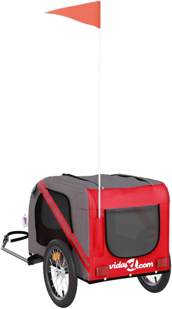 Pet Bike Trailer for Small Dogs, Durable Oxford Fabric with Weatherproof & Scratch-Resistant Design, Zippered Doors and Mesh Windows for Safe Outdoor Rides