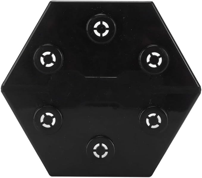 4.7 Inch Hexagonal Mini Aquarium Tank Leak-Proof Plastic Stackable Portable Fish Tank for Desk Decor Terrarium Habitat(Black)