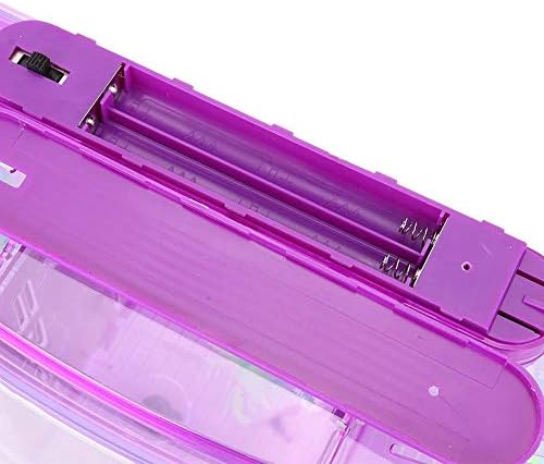 Mini Fish Box, Plastic Aquarium Isolation Box Acrylic Breeding Hatchery Small Fishes Incubator Mini Fish with Three Divisions and LED Light(Purple)