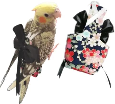 Bird Flight Suits Diapers, Parrot Flight Suits Diapers for Monk Parakeets, Cockatiels Flight Suits, Parrot Clothes, Bird Training Nappy Suit Liners Clothes (Medium,Black)