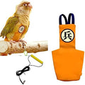 MANON ROSA Bird Diapers Leash Set Washable Reusable Handmade Flight Suit Waterproof Inner Layer - Protective Parrot Nappy Clothes Parakeets Macaws Budgies Canaries (Orange2,Caique)