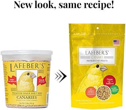 LAFEBER'S Premium Daily Diet Pellets Pet Bird Food, Made with Non-GMO and Human-Grade Ingredients, for Canaries (Classic, 1.25 Ib Pack of 2)