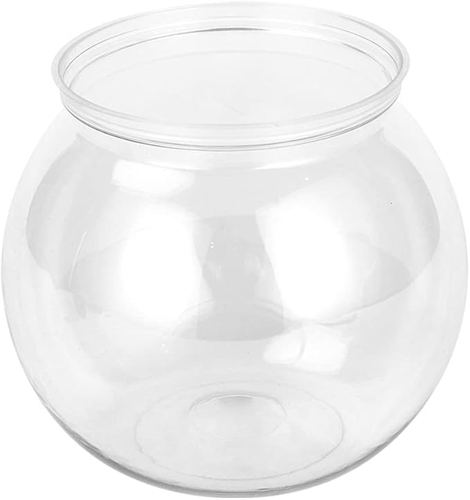 Plastic Fish Bowls Round Aquarium Transparent Fish Keeper Fishbowl One-Piece Construction Shatterproof Starter Kit Clear Round Fish Bowl Plastic