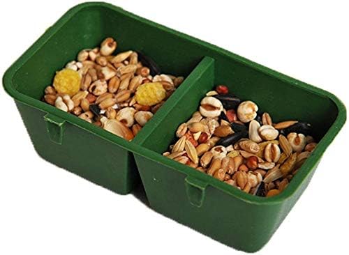 Litewoo Bird Seed Food Feeder Dish Water Feeder Bowl for Parrot Macaw African Greys Budgies Parakeet Cockatiel Conure Canary Finch Cage (3.9inch 2 in 1)