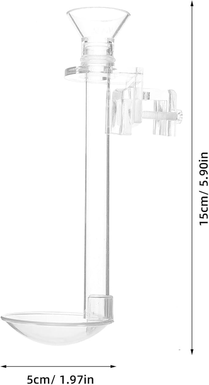 Acrylic Fish Feeder Tube with Suction Mount, 15cm Shrimp and Aquarium Feeding Tool Kit with Cleaning Brush for Fish Tank Vacation Feeding