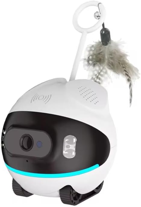 LeHo Smart Pet Robot Camera, 1080p HD Wi-Fi, Whole-House Mobility Pet Monitoring Camera, 2-Way Audio, Motion Detection, Night Vision, App Control, and Rechargeable Battery for Dogs & Cats