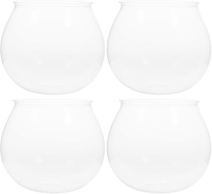 BESPORTBLE 4 Pcs Plastic Fish Bowls Ivy Bowl Clear Goldfish Bowl Globe Vase Terrarium Planter Holder for Games Centerpieces Party