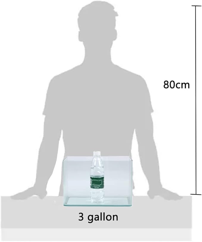 3 Gallon Aquarium Fish Tank, Rimless Aquarium Tank, 11.8" L × 7.9" H × 7.1" W