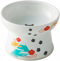 Necoichi Raised Cat Food Bowl – Ceramic Elevated Cat Bowl for Whisker & Neck Fatigue, Dishwasher Microwave Safe – Non-Slip & Anti Vomiting Ergonomic Design (Fuji, Regular, 1-Cup Capacity)