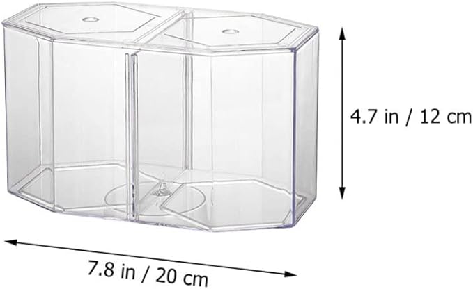 Acrylic Fish Tank Isolation Box with Two Compartments 7.87X4.72X4.33 Inch Clear Octagonal Breeding Tank for Betta and Small Tropical Fish Home Aquarium