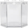 4.7 Inch Hexagonal Mini Aquarium Tank Leak-Proof Plastic Stackable Portable Fish Tank for Desk Decor Terrarium Habitat(Transparent)