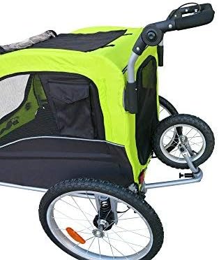 Booyah Large Pet Trailer Pet Bike Trailer & Jogger with Shocks - Blue