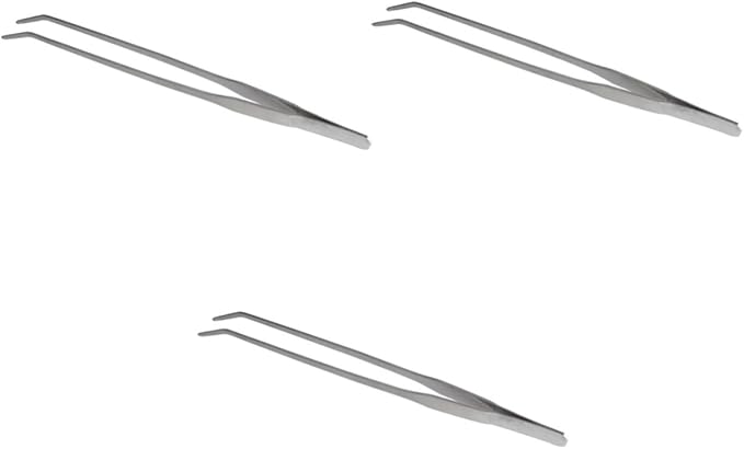 3pcs Stainless Steel Curved Tip Tweezers for Aquatic Plants Ergonomic Fish Tank Plant Tongs for Easy Trimming and Maintenance of Aquarium Flora