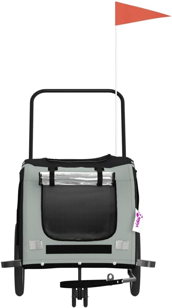 Pet Bike Trailer for Small Dogs, Durable Oxford Fabric with Weatherproof & Scratch-Resistant Design, Zippered Doors and Mesh Windows for Safe Outdoor Rides