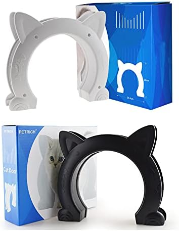 Cat Door Interior Pet Doors for Cats Kitty Shaped Hole Cat Gate Pass Fits Inside Door Hides Litter Box Furniture for Small Pets up to 21lbs