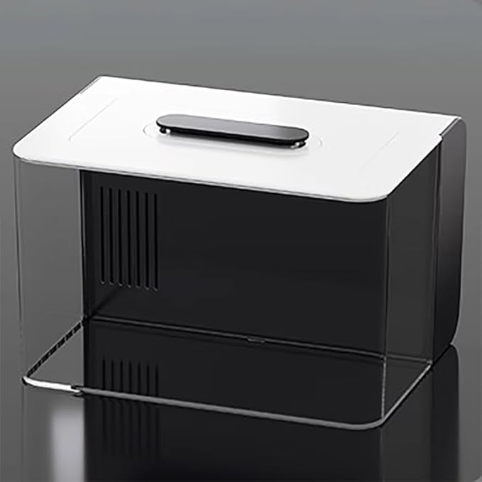 Office Acrylic Desktop Aquarium Kits, HD Plexiglass Betta Fish Tank, Hidden Filtering Area, 3 Gallon Small Fish Tank with LED Light, USB Power Supply, Modern 11L Acrylic Aquarium Starter,Kit
