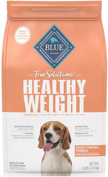 Blue Buffalo True Solutions Weight Control Natural Dry Dog Food for Adult Dogs, Chicken, 4-lb. Bag