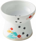 Necoichi Raised Cat Food Bowl – Ceramic Elevated Cat Bowl for Whisker & Neck Fatigue, Dishwasher Microwave Safe – Non-Slip & Anti Vomiting Ergonomic Design (Fuji, Large, 2-Cup Capacity)
