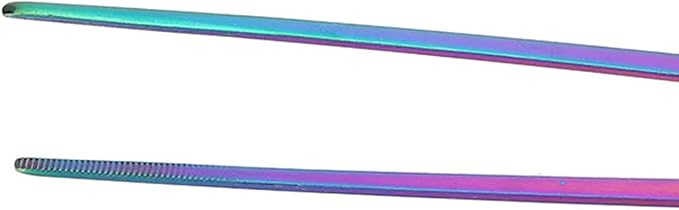 27cm Reptile Feeding Tongs, Rainbow Color Aquarium Tweezers Stainless Steel Fishbowl Long Tweezers, Aquascaping Tools for Hold Worms, Reptiles, Lizards, Bearded Dragon(27cm Straight Clip)