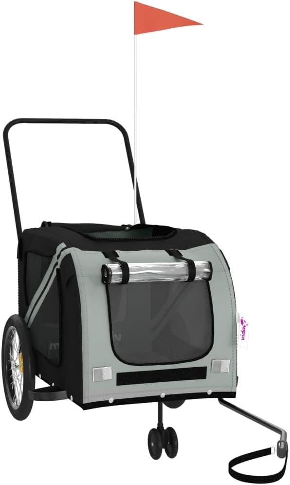 Pet Bike Trailer for Small Dogs, Durable Oxford Fabric with Weatherproof & Scratch-Resistant Design, Zippered Doors and Mesh Windows for Safe Outdoor Rides
